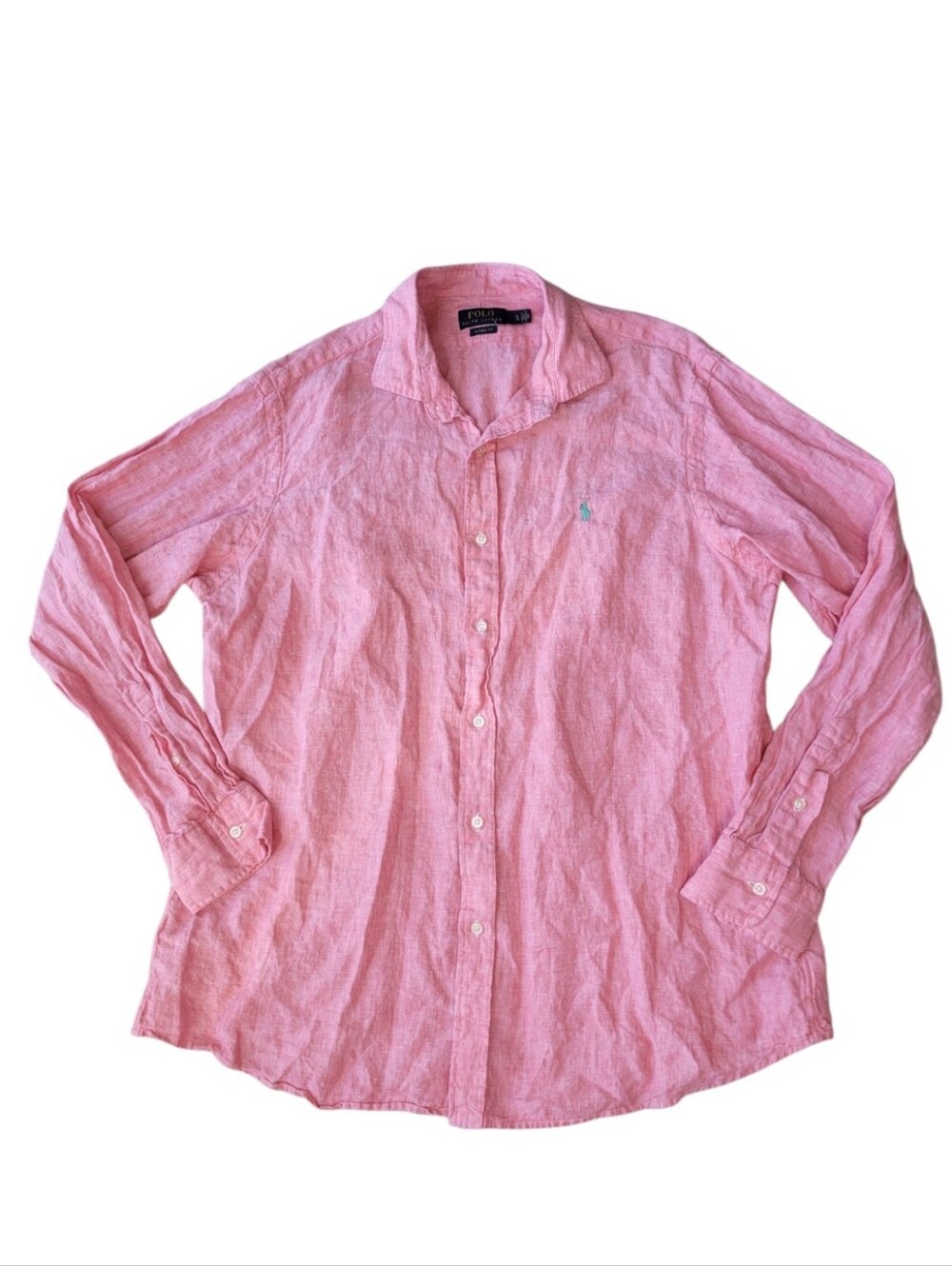 Polo Ralph Lauren Men's Classic-Fit Linen Button-Down Shirt Pink Size XL